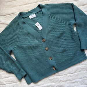 NWT Old Navy teal button up cardigan sweater